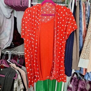 ALLISON BRITTANY 1X POLKA-DOT TOP RED AND WHITE